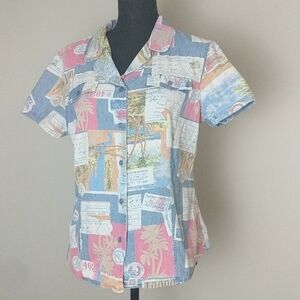 Vintage Hawaiian jean shirt S